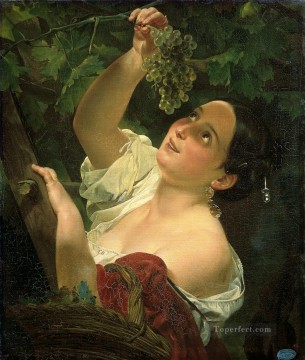 italian midday Karl Bryullov beautiful woman lady Oil Paintings